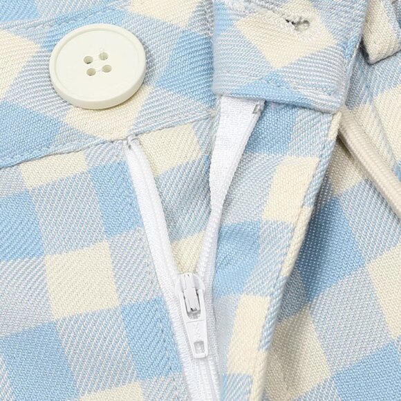 B.Sure Dopamine Contrast Plaid Casual Pants - Picture 3 of 4